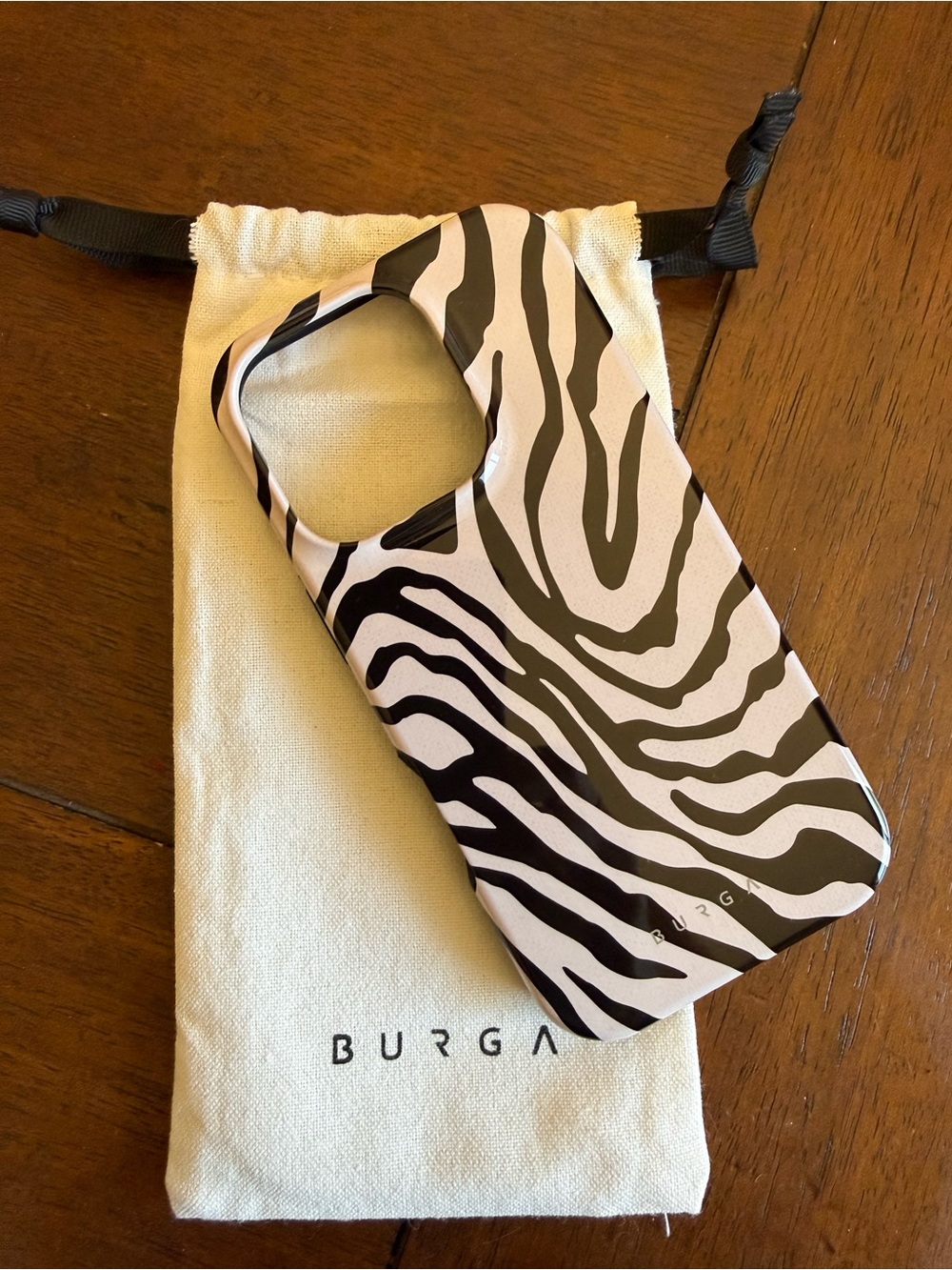 BURGA Zebra Print Phone Case in Beige & Black